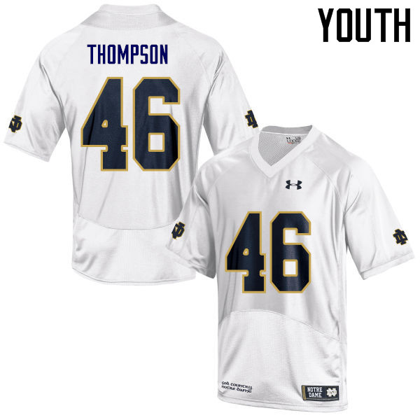 Youth NCAA Notre Dame Fighting Irish #46 Jimmy Thompson Stitched College Under Armour Authentic White Football Jersey WC10I02ZO